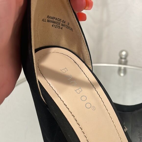 BAMBOO black Faux suede heels. Size 9 - Picture 8 of 8